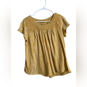 Sonoma 100% Cotton Yellow Blouse Size Large